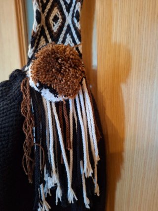 Bolso Wayuu Artesanal Negro Multicolor