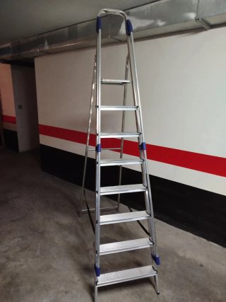 Escalera aluminio 7 peldaños más plataforma