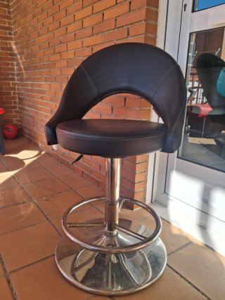 Silla Taburete Barra Bar Cuero y Metal