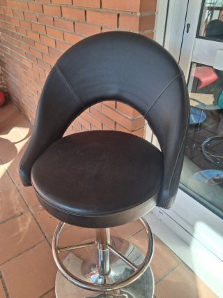 Silla Taburete Barra Bar Cuero y Metal