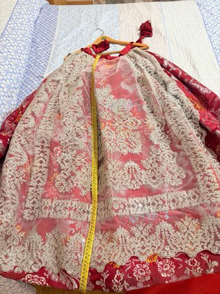 Traje de Fallera Rojo y Plateado