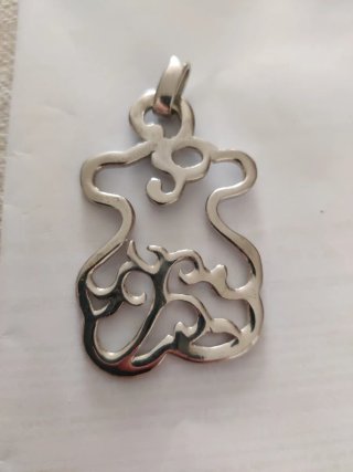Colgante Oso Diseño Calado Plata