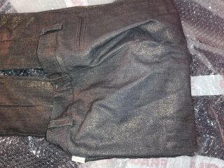 Pantaloni donna neri con dettagli oro