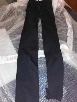 Pantaloni donna neri con dettagli oro