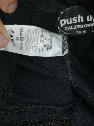 Pantaloni donna neri con dettagli oro