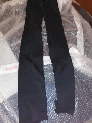 Pantaloni donna neri con dettagli oro