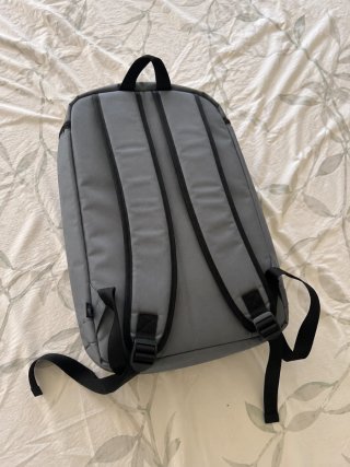 Mochila roll top gris para portátil, trabajo viaje