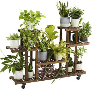 Scaffale per Piante Ripiani per Fiori Porta Vasi in Legno