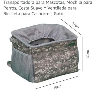 Mochila Transportín Mascota para Bicicleta,  Gris