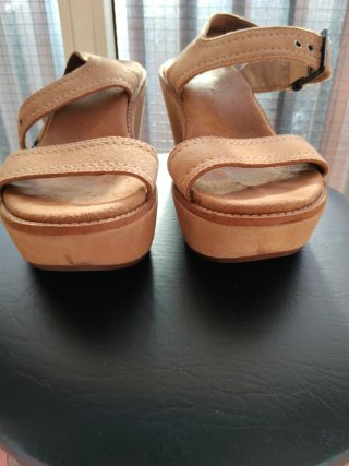 Sandalias Cuña Clarks Talla 37 Beige
