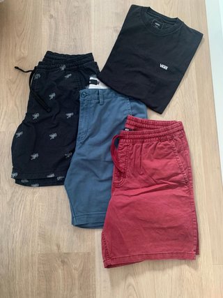 Pack Ropa Vans Negra, Azul y Roja