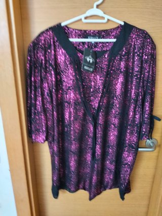 Blusa Kelly brillos rosa y negro