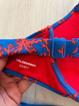 Bikini estampado azul y rojo