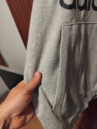 Sudadera Adidas Gris con Logo Grande