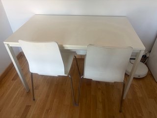 Tavolo da pranzo/cucina bianco in metallo e legno