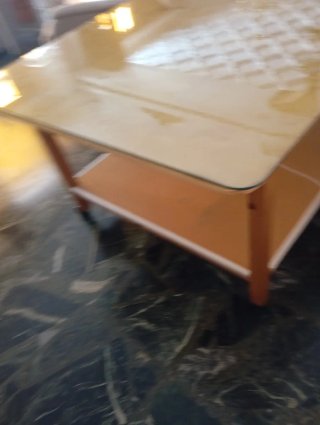 Mesa camilla beige con paño