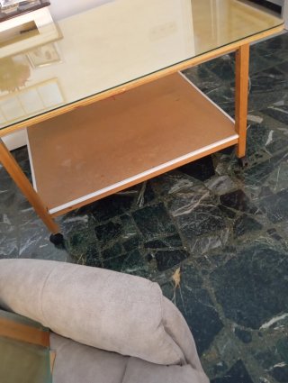 Mesa camilla beige con paño