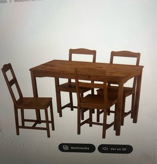 Mesa de madera y 4 sillas de IKEA