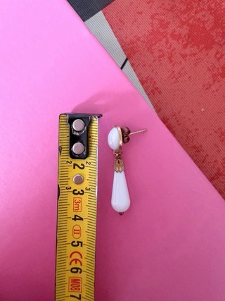 Pendientes Flamencos Lágrima Blanco y Dorado