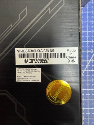 Tarjeta Gráfica Asus Strix GTX 1060 6GB