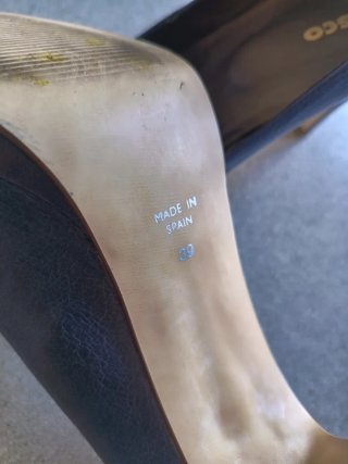 Zapatos de tacón azul mujer
