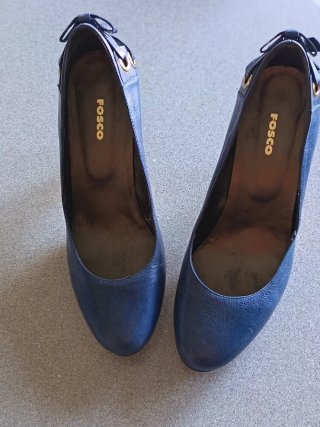 Zapatos de tacón azul mujer