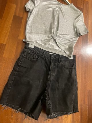Set short Pimkie e top metallizzato Zara tg.S