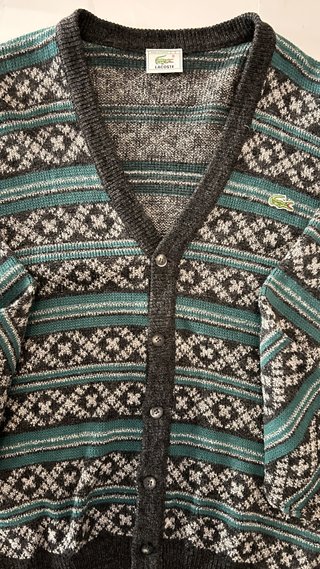Lacoste Vintage Made in France Cardigan Estampado