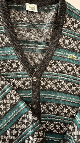 Lacoste Vintage Made in France Cardigan Estampado