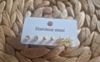 Set 3 pares pendientes acero inoxidable