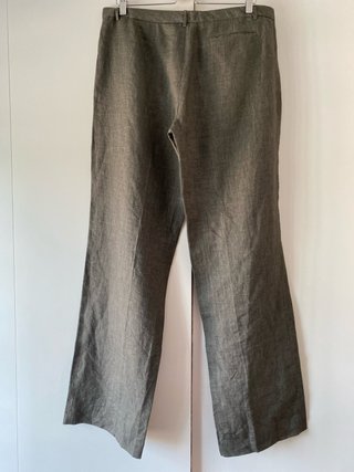 Pantalón lino Zara Talla XXL Gris