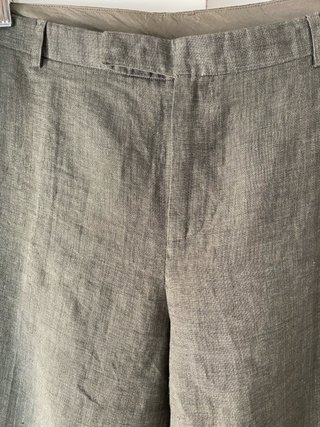 Pantalón lino Zara Talla XXL Gris