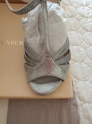 Sandalias fiesta plateadas mujer
