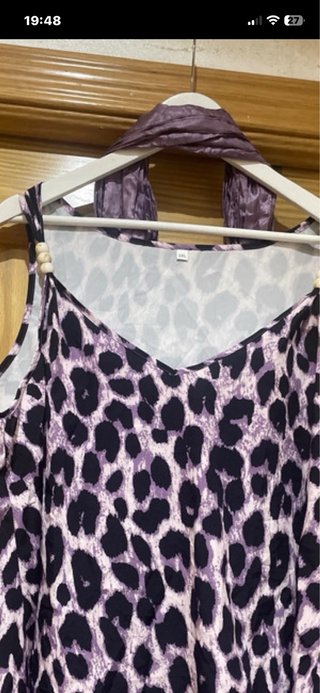 Blusa tirantes y foulard seda Rosa T Grande