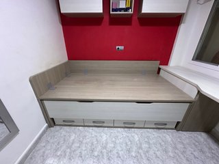 Cama nido con escritorio y zapatero