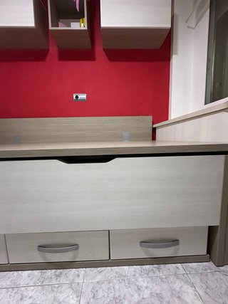 Cama nido con escritorio y zapatero