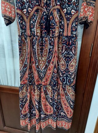 Vestido mujer largo estampado talla M.