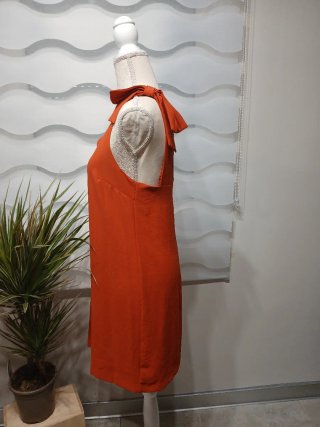 Vestido Mango Naranja con Lazo