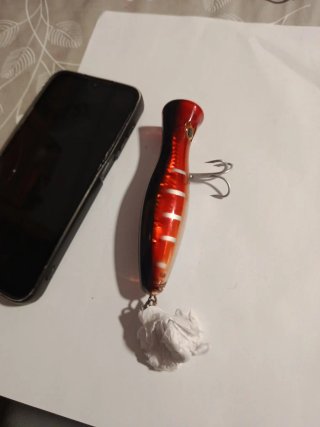 Esca da pesca rossa e nera poper 40gr
