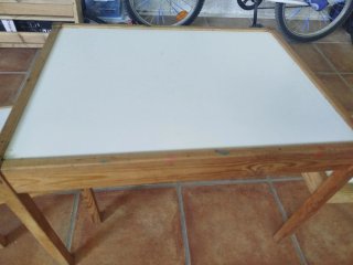 Mesa y 2 Sillas Infantiles Madera Blanca