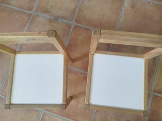 Mesa y 2 Sillas Infantiles Madera Blanca