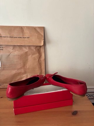 Bailarinas CH Piel Rojas Talla 38