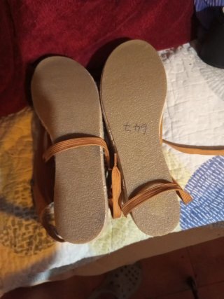 Sandalias marrones acordonadas plataforma n40