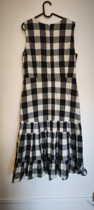 Vestido Uniqlo cuadros blanco y negro