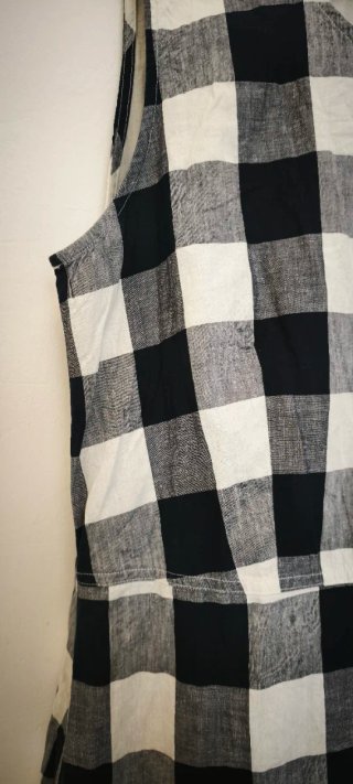 Vestido Uniqlo cuadros blanco y negro