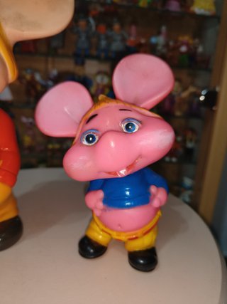 2 figuras goma blanda Topo Gigio Tipo Chifle 80 ́s