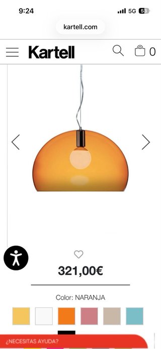Lampada a sospensione Kartell arancione