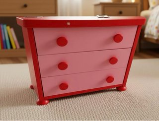 Cajonera infantil IKEA rosa y roja MAMMUT