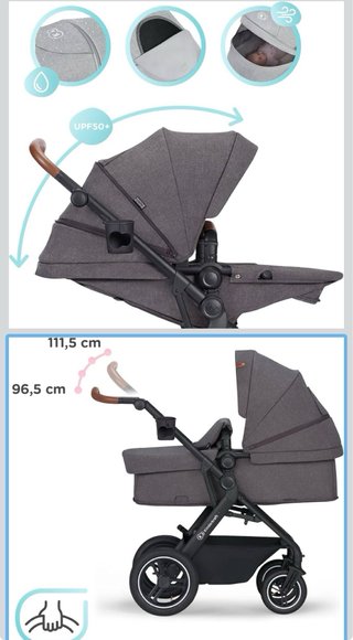 Carrito Bebé Kinderkraft Gris + Sillita coche