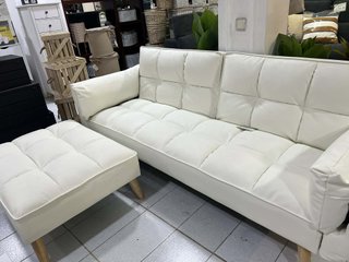 Sofá Cama Blanco Polipiel Nuevo